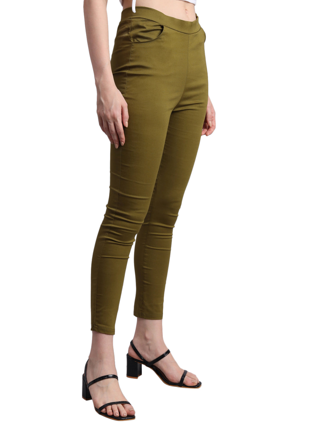 Vastraa Fusion Glamarours Cotton Stretchable Casual Cigarette Lycra Pants for Ladies/Women
