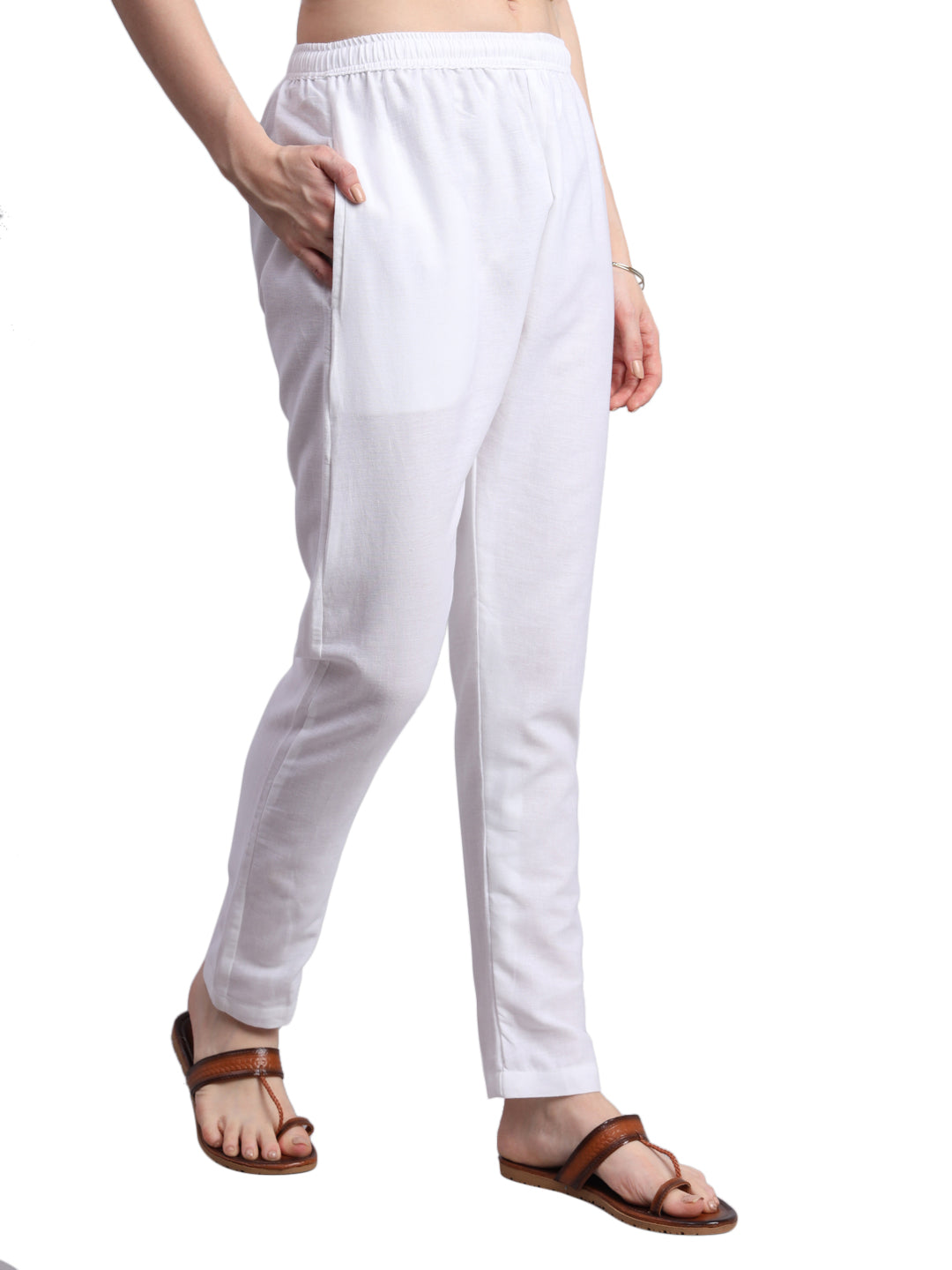 Vastraa Fusion Straight Regular Fit Stylish Solid Cotton Palazzo Pant or Bottoms for Women's