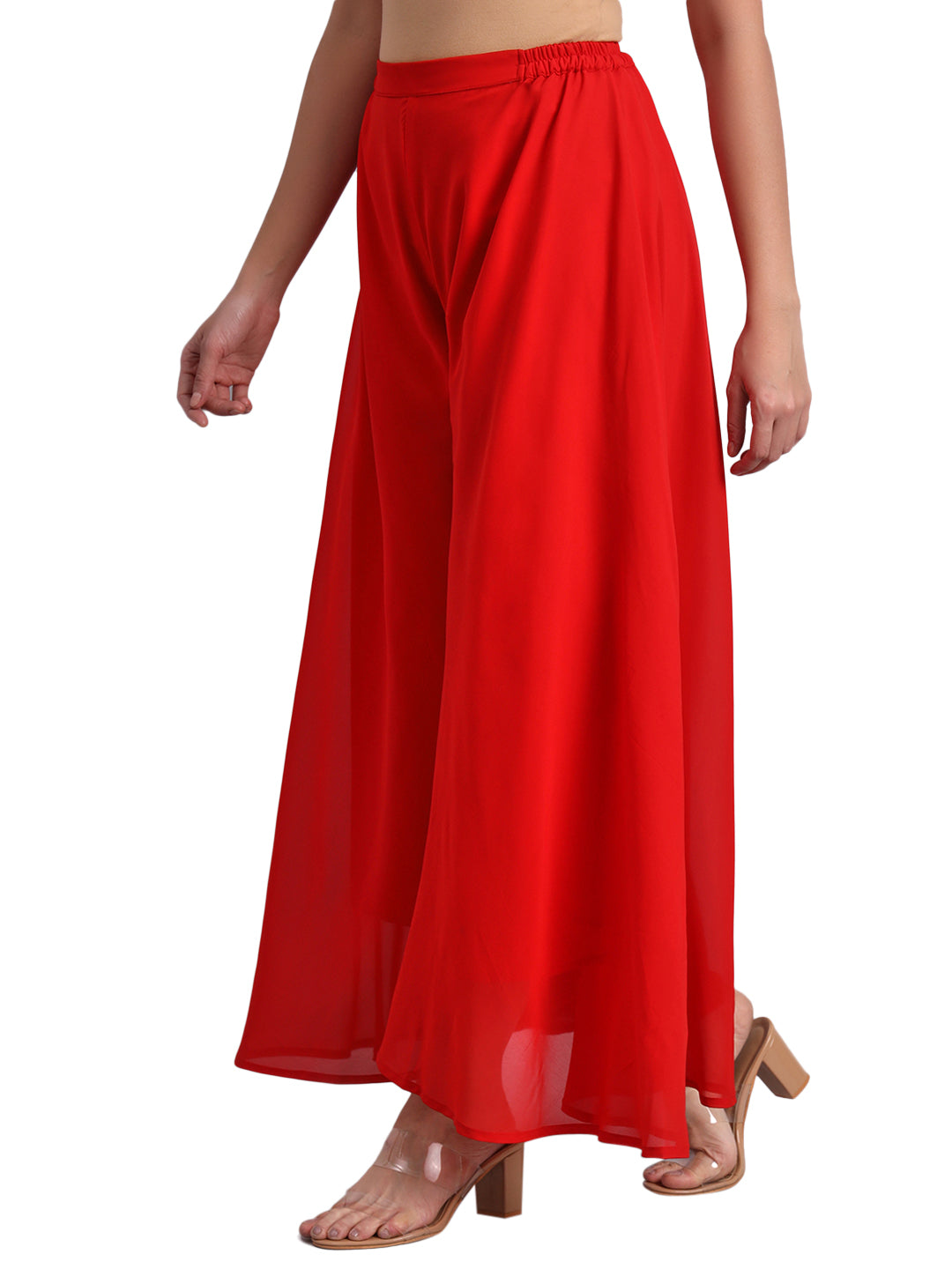 Vastraa Fusion Wide Fit Stylish Georgette Fabric Sharara Bottoms for Women's