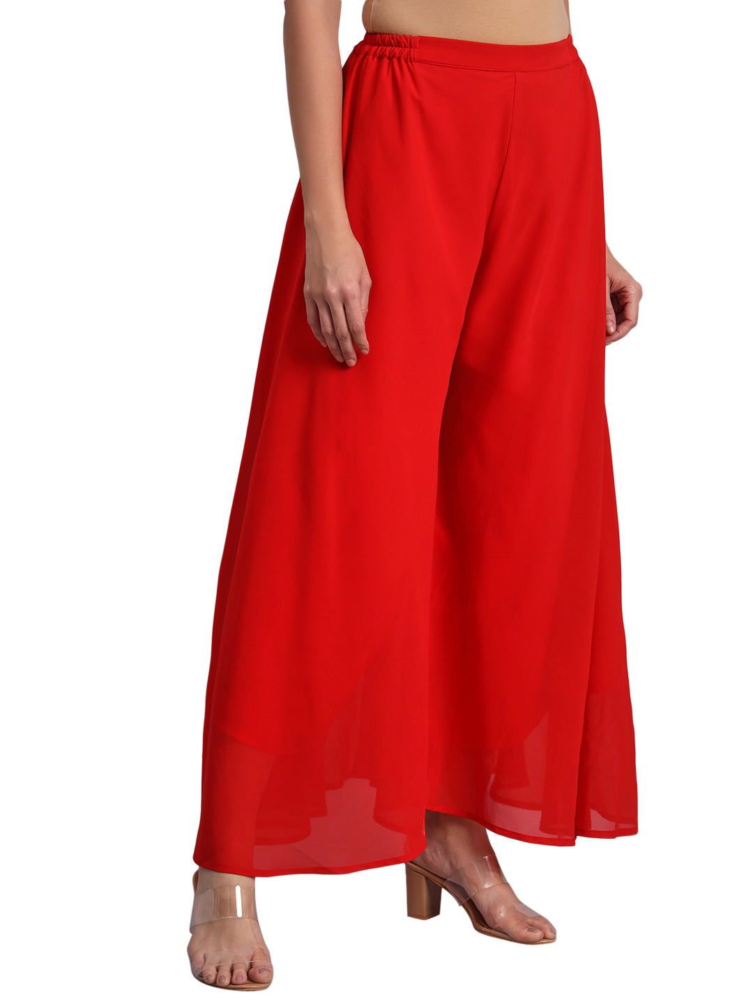 Vastraa Fusion Wide Fit Stylish Georgette Fabric Sharara Bottoms for Women's