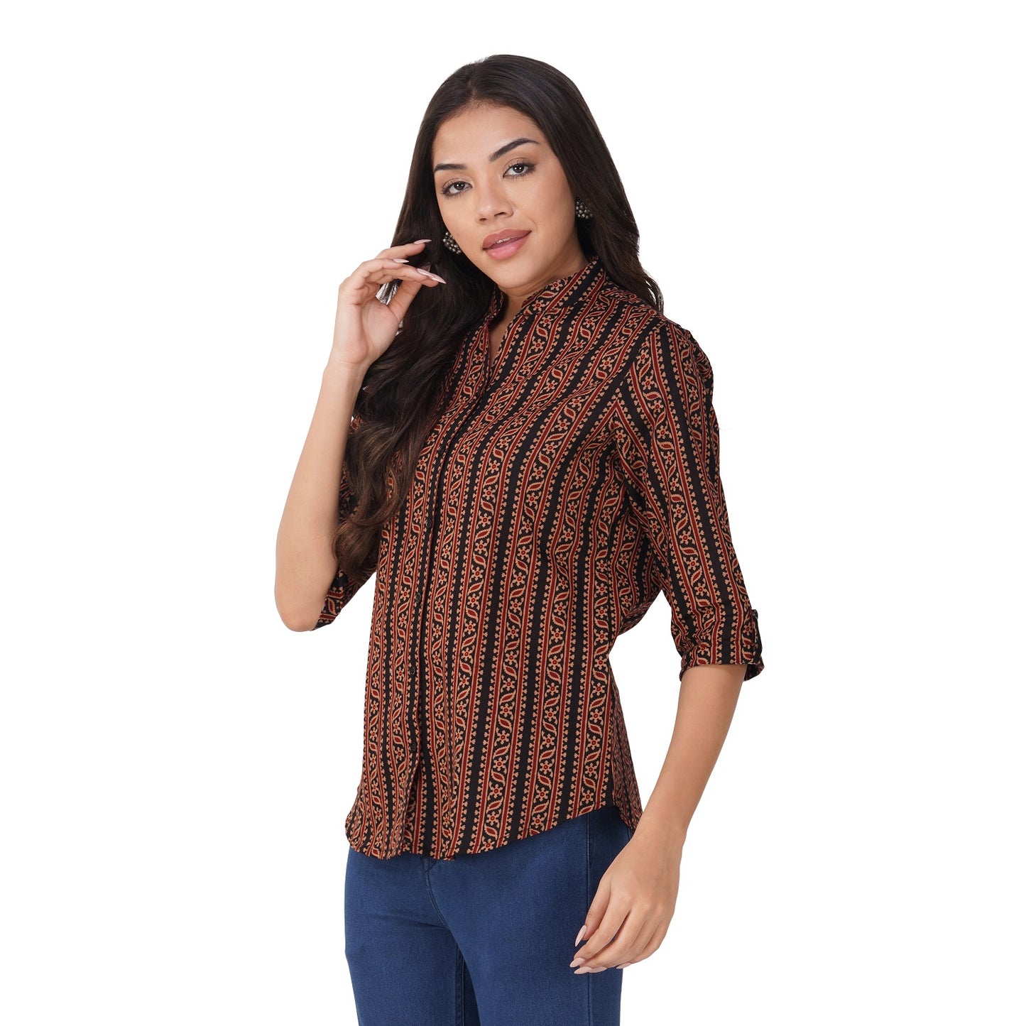 Vastraa Fusion" Cotton Block Printed Top for Girls/Women