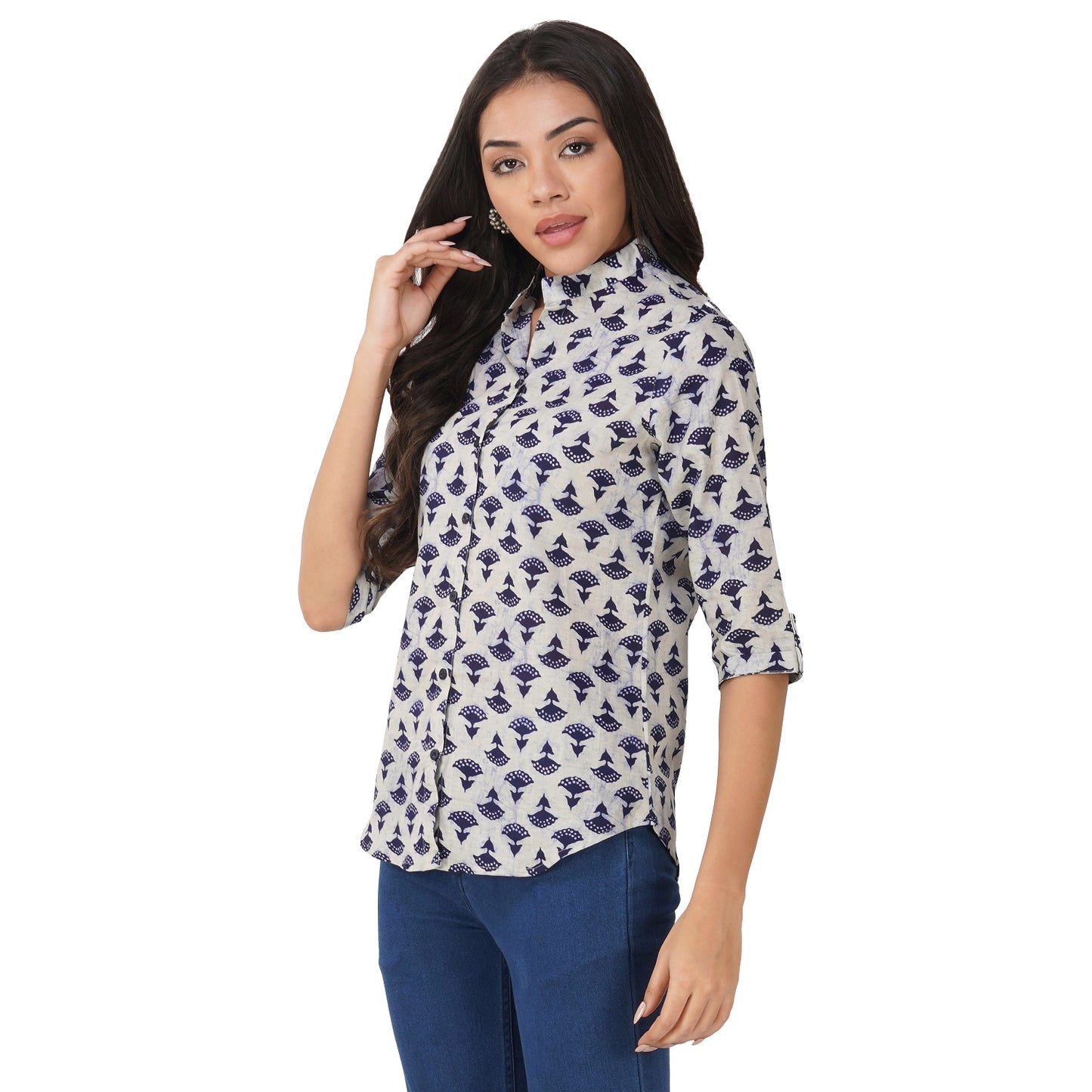 Vastraa Fusion" Cotton Block Printed Top for Girls/Women