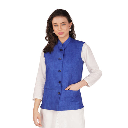 Vastraa Fusion Women's Solid Indian Ethnic Traditional Nehru Jacket/Waistcoat (VASTRAATS1419D)
