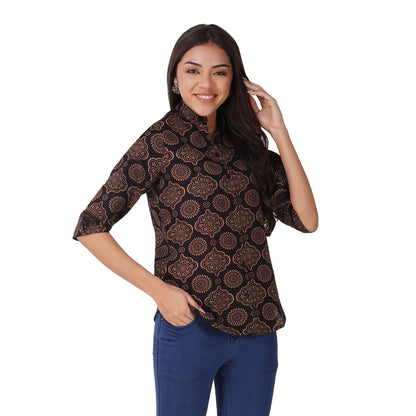 Vastraa Fusion" Cotton Block Printed Top for Girls/Women