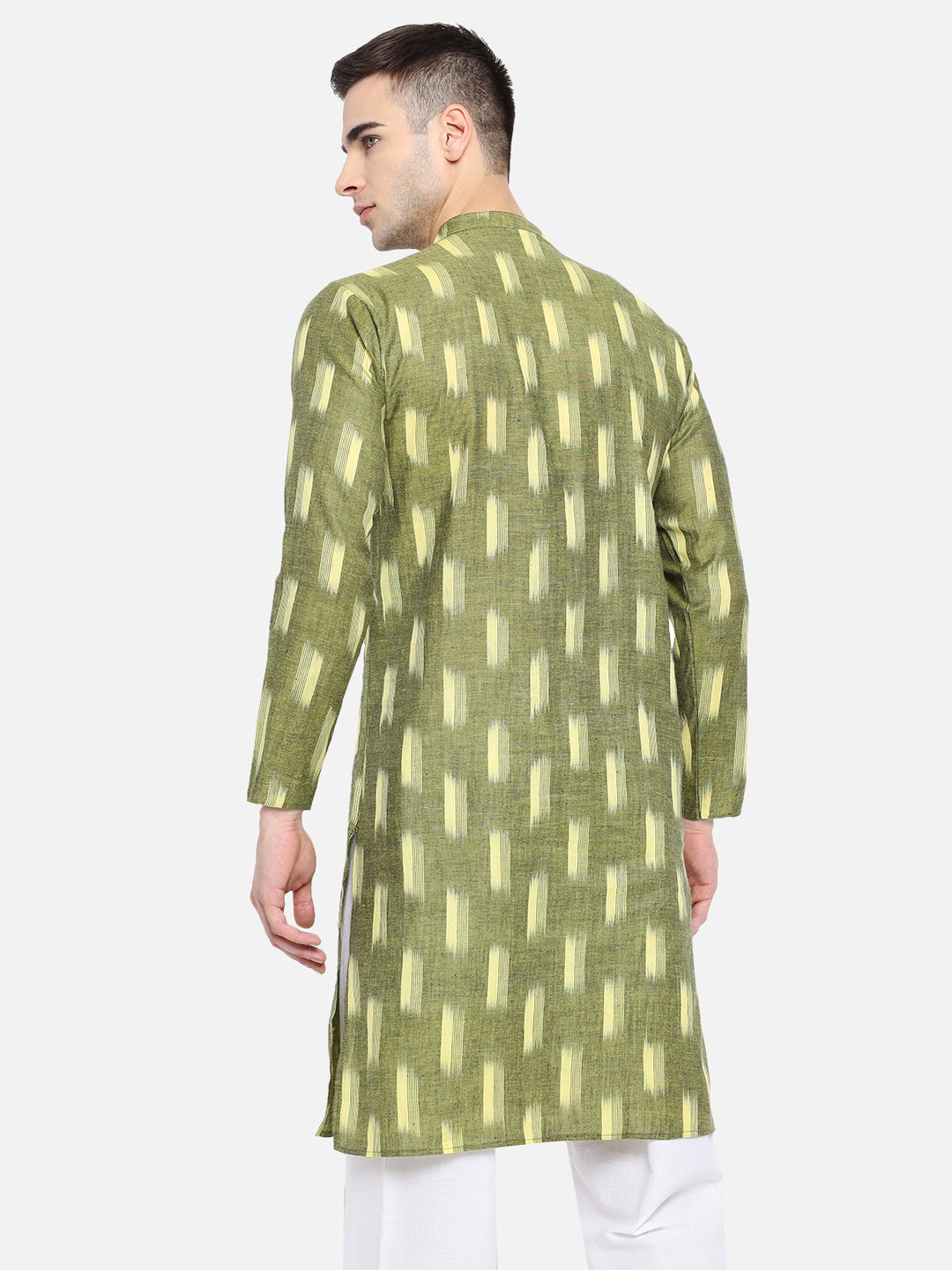 Kurta For Men South Cotton Khadi Look in Mix Ikkat Patterns Kurta