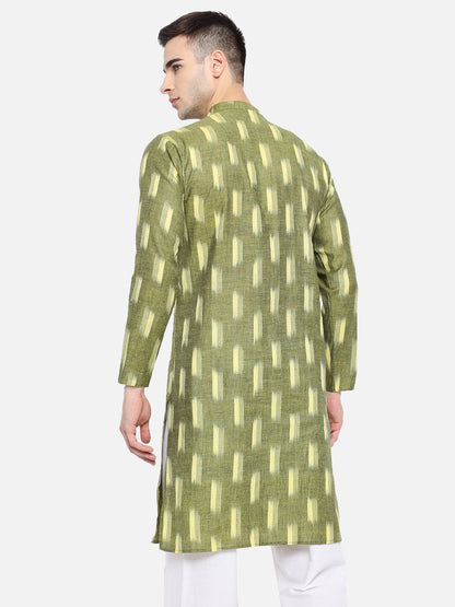 Kurta For Men South Cotton Khadi Look in Mix Ikkat Patterns Kurta