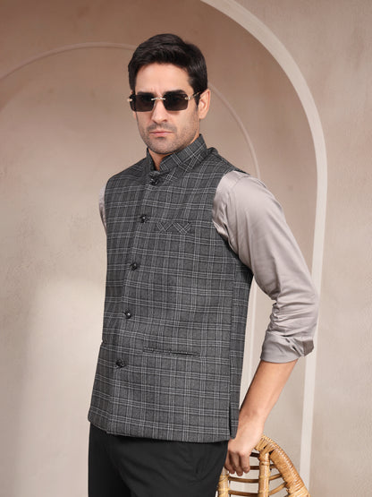 VASTRAA FUSION Men's Traditional Woolen Nehru Jacket Modi Waistcoat
