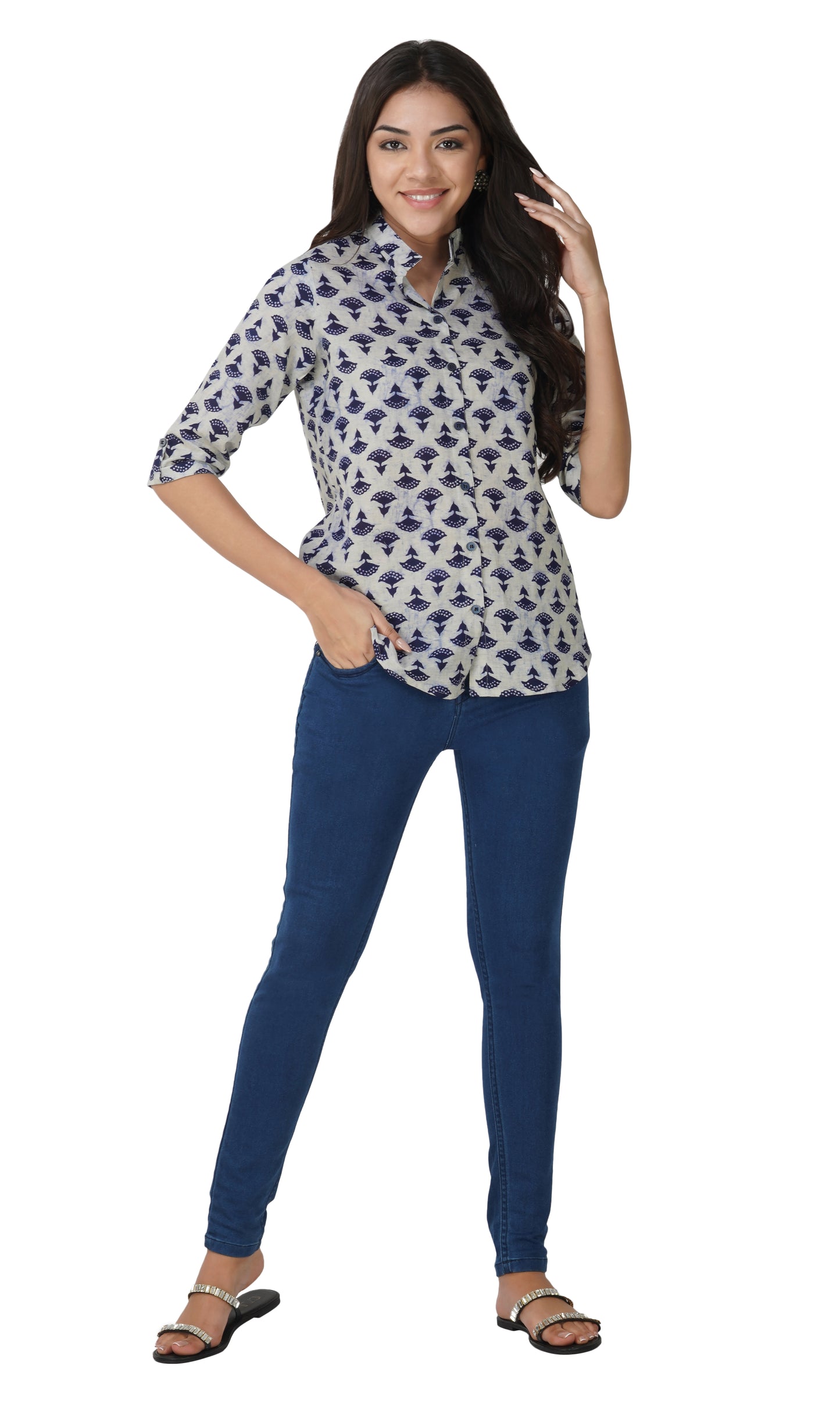 Vastraa Fusion" Cotton Block Printed Top for Girls/Women