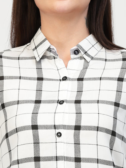 Vastraa Fusion Women's Rayon Checkered Shirt