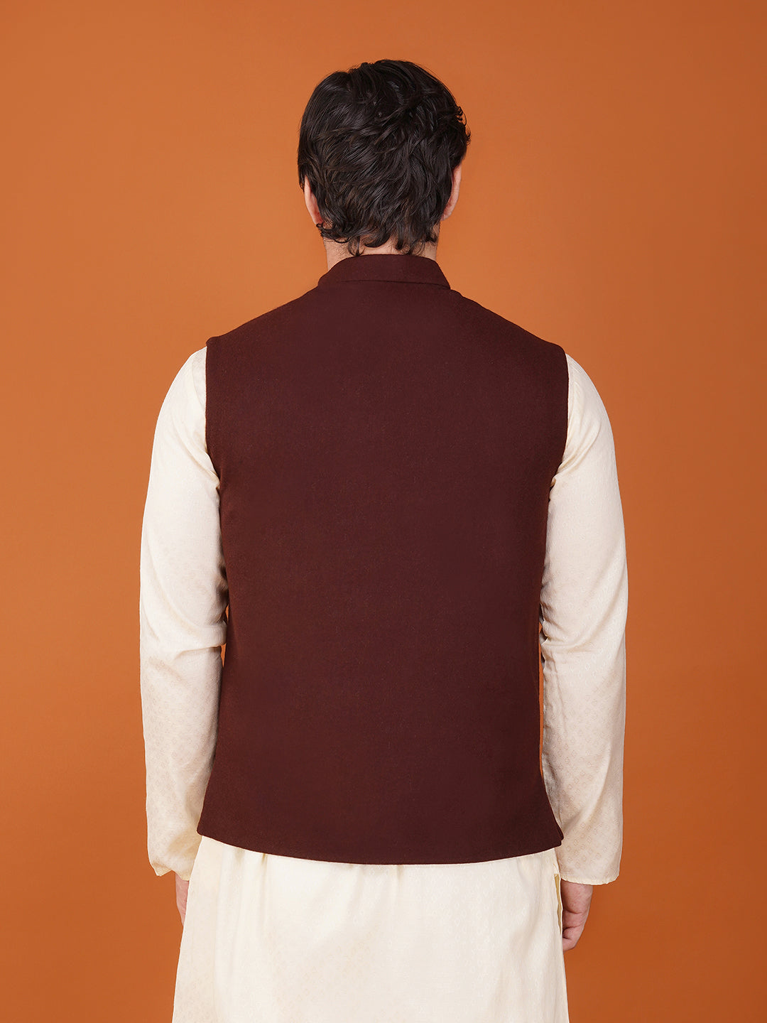 Vastraa Fusion Men's Traditional Woolen Nehru Jacket Modi Waistcoat