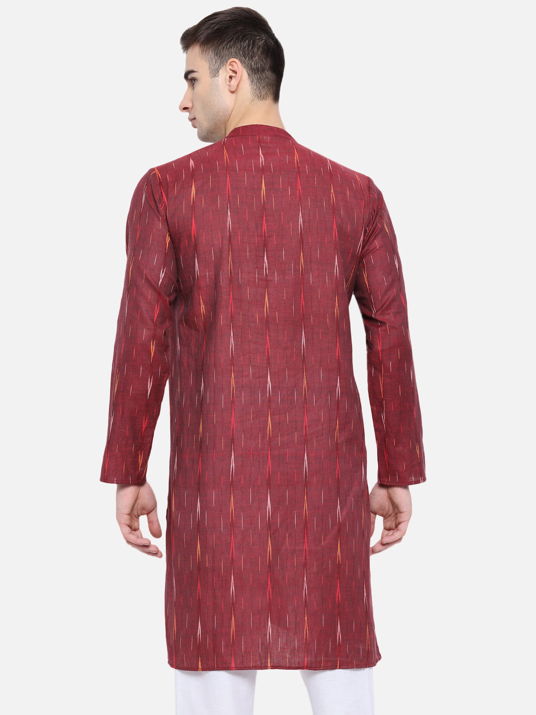 Kurta For Men South Cotton Khadi Look in Mix Ikkat Patterns Kurta