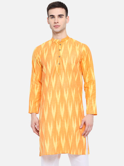 Kurta For Men South Cotton Khadi Look in Mix Ikkat Patterns Kurta