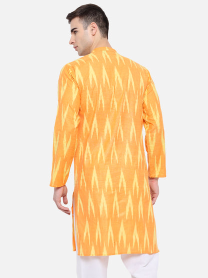 Kurta For Men South Cotton Khadi Look in Mix Ikkat Patterns Kurta