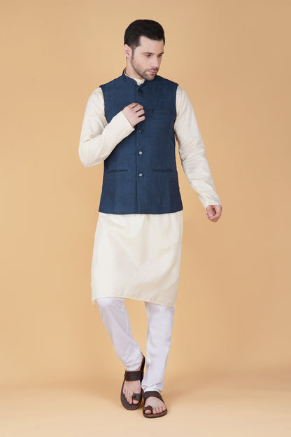 Vastraa Fusion Men's Traditional Woolen Nehru Jacket Modi Waistcoat