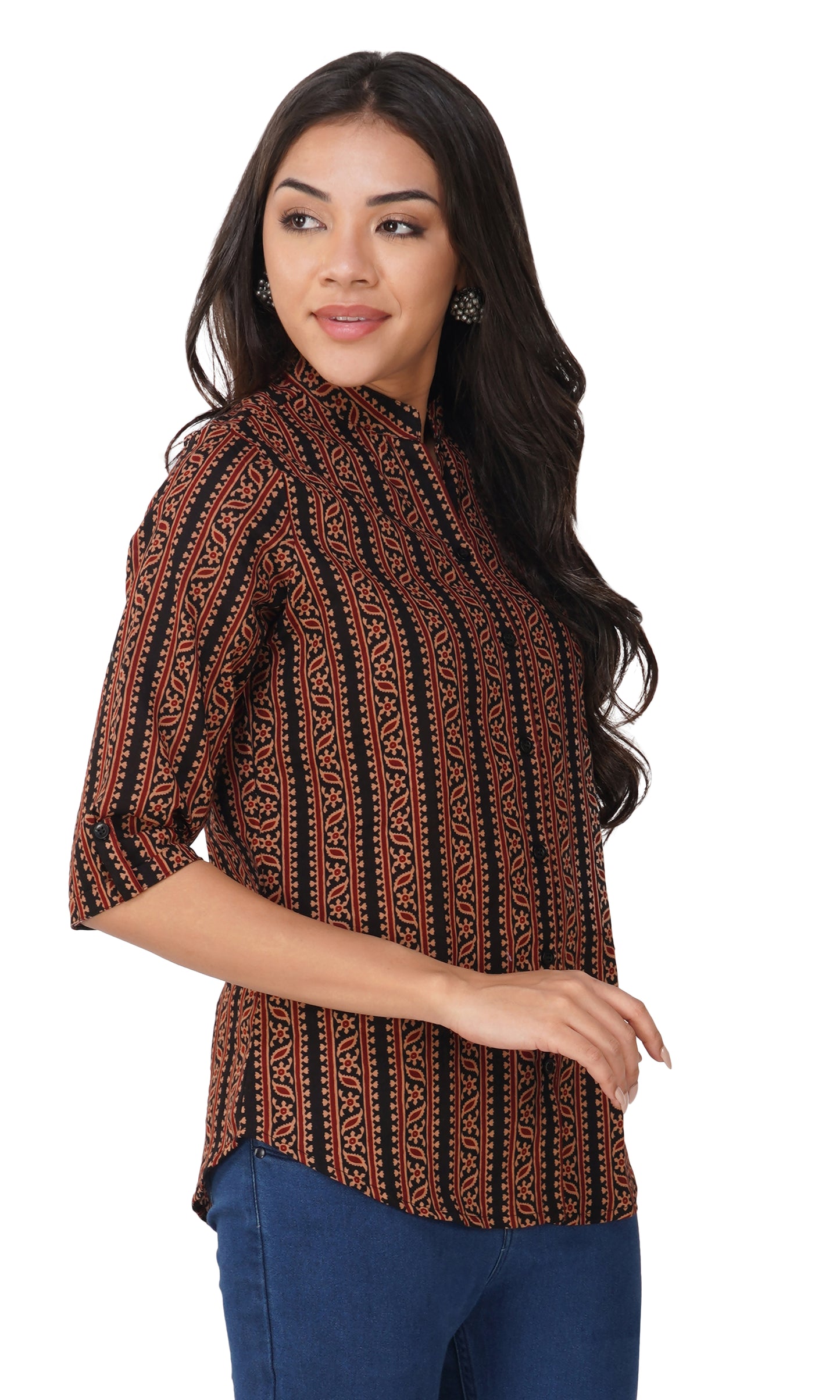 Vastraa Fusion" Cotton Block Printed Top for Girls/Women