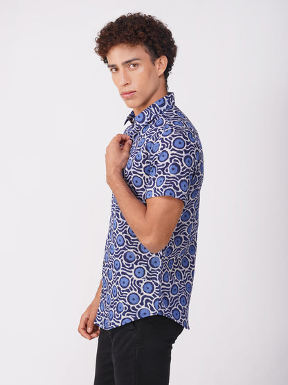 Vastraa Fusion Men's Block Print Cotton Summer Shirts