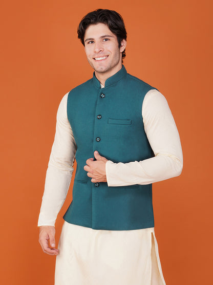 Vastraa Fusion Men's Traditional Woolen Nehru Jacket Modi Waistcoat