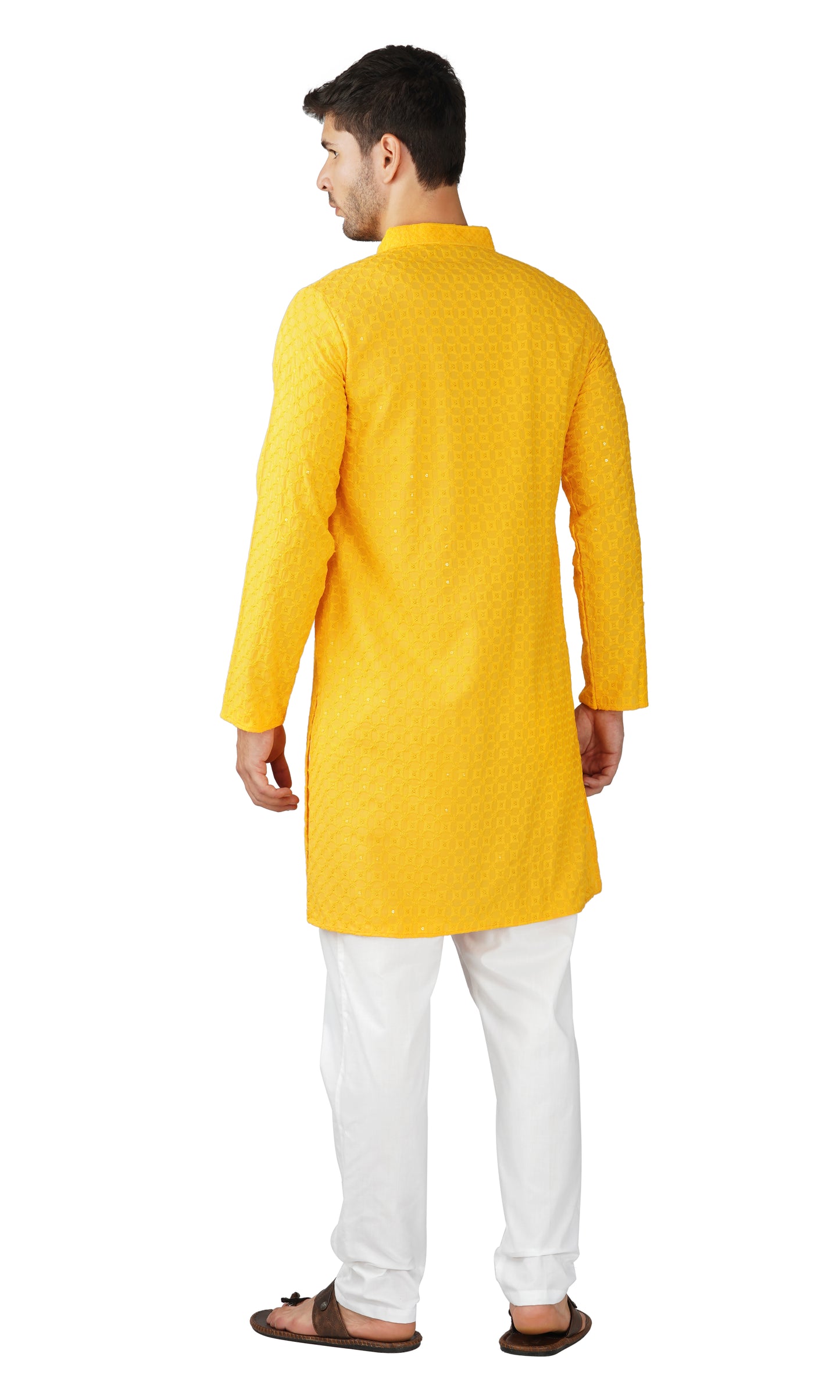 Kurta For Men Rayon Sequence Chikankari Embroidery Kurta