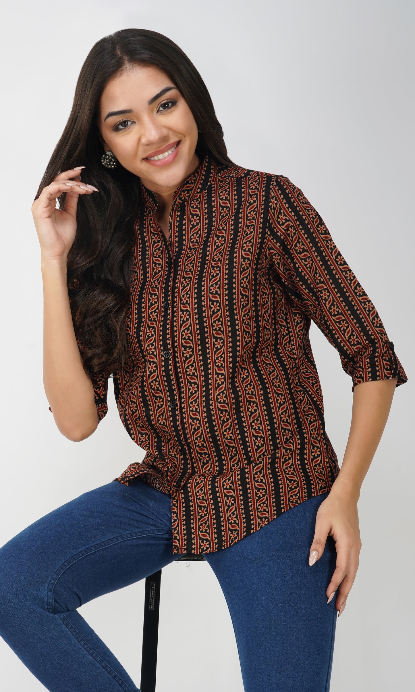 Vastraa Fusion" Cotton Block Printed Top for Girls/Women