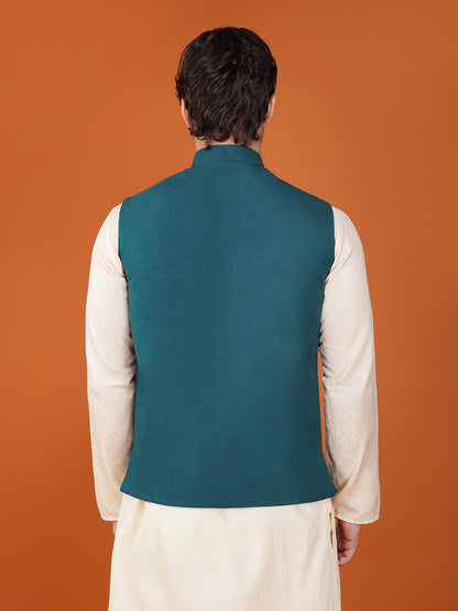 Vastraa Fusion Men's Traditional Woolen Nehru Jacket Modi Waistcoat