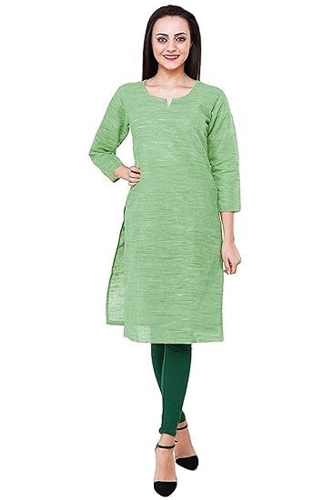 Vastraa Fusion Women Handspun Khadi Cotton Straight Kurta
