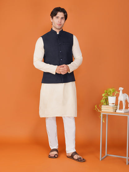 Vastraa Fusion Men's Traditional Woolen Nehru Jacket Modi Waistcoat