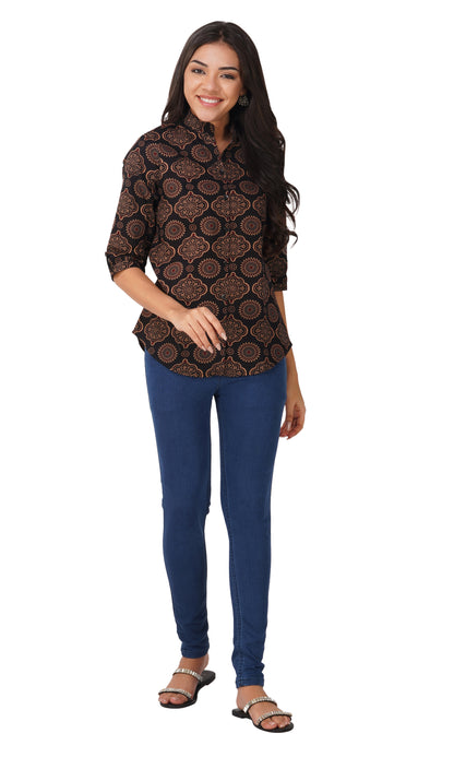 Vastraa Fusion" Cotton Block Printed Top for Girls/Women