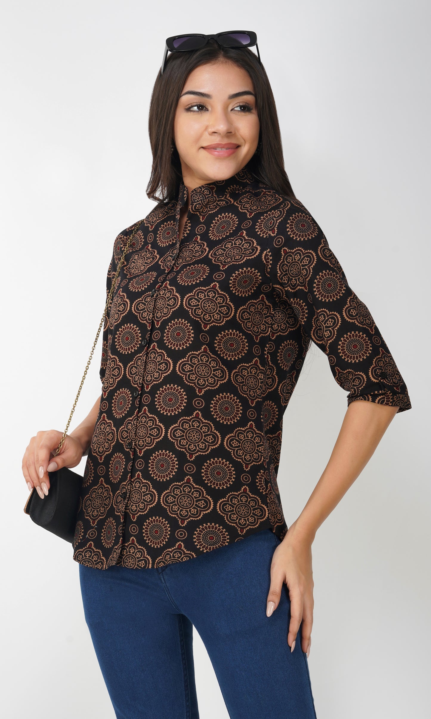 Vastraa Fusion" Cotton Block Printed Top for Girls/Women