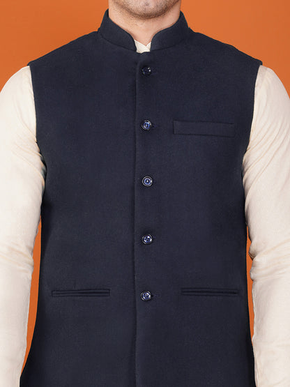 Vastraa Fusion Men's Traditional Woolen Nehru Jacket Modi Waistcoat