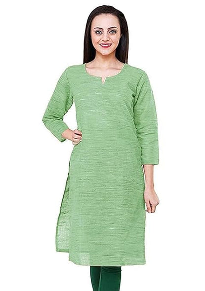 Vastraa Fusion Women Handspun Khadi Cotton Straight Kurta