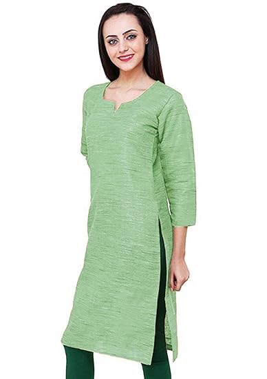 Vastraa Fusion Women Handspun Khadi Cotton Straight Kurta