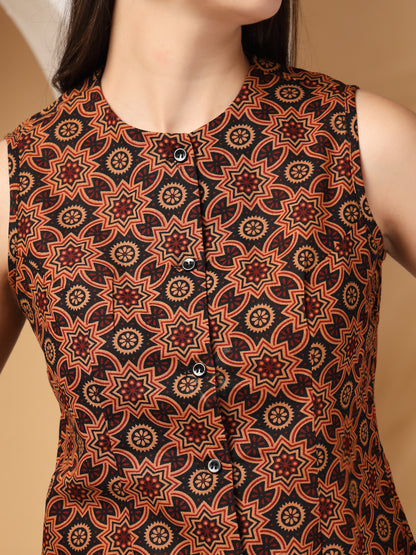 Women Floral Print Sleeveless Top