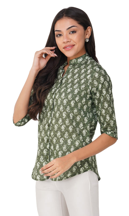 Vastraa Fusion" Cotton Block Printed Top for Girls/Women