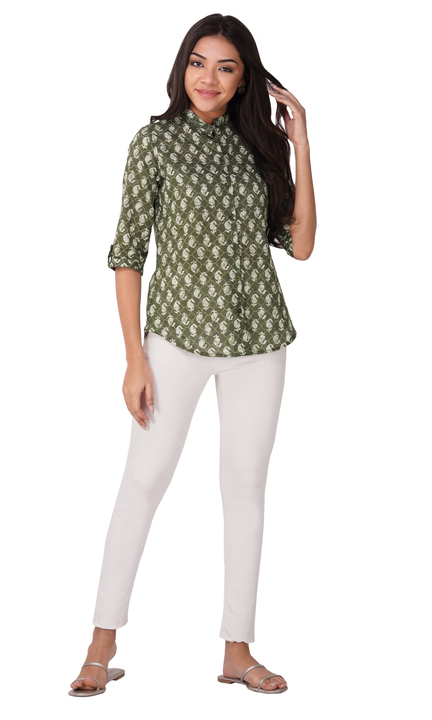 Vastraa Fusion" Cotton Block Printed Top for Girls/Women