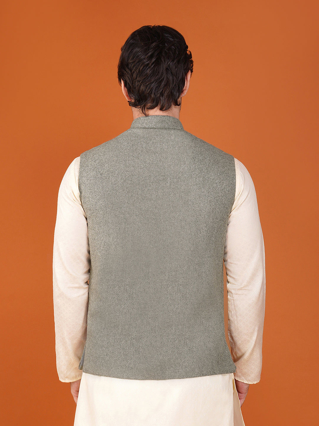 Vastraa Fusion Men's Traditional Woolen Nehru Jacket Modi Waistcoat