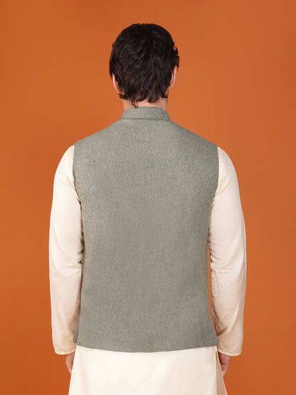 Vastraa Fusion Men's Traditional Woolen Nehru Jacket Modi Waistcoat