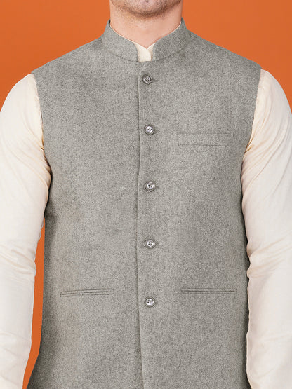 Vastraa Fusion Men's Traditional Woolen Nehru Jacket Modi Waistcoat