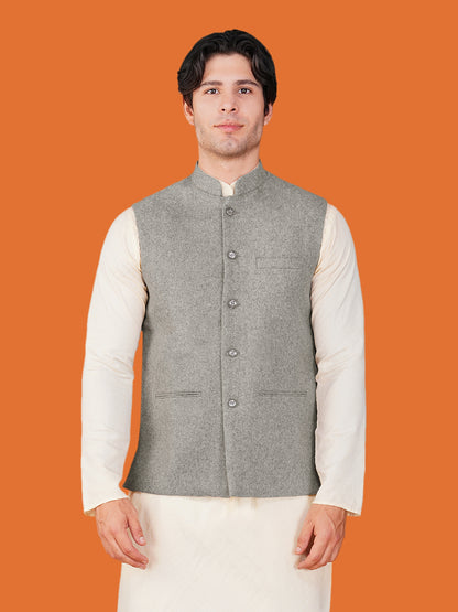 Vastraa Fusion Men's Traditional Woolen Nehru Jacket Modi Waistcoat