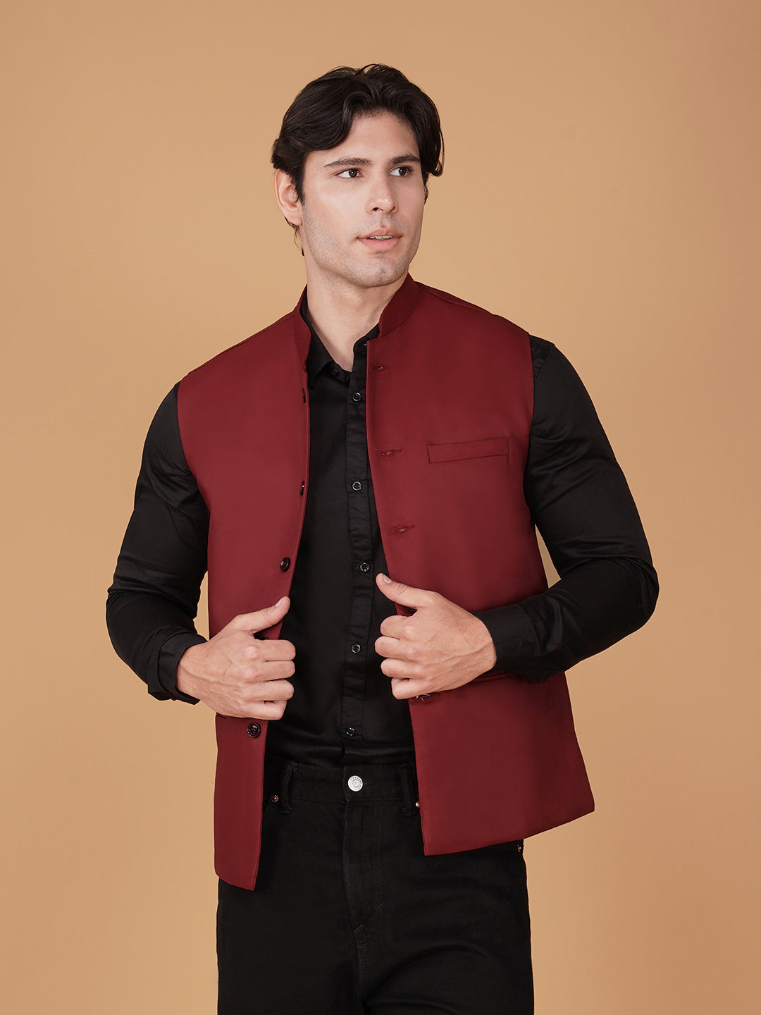 Vastraa Fusion Bandi Modi Koti, Nehru Jacket for Men, Cotton Waistcoat for All Occasion: Diwali, Wedding, Ethnic, Office Party, Formal & casual Look