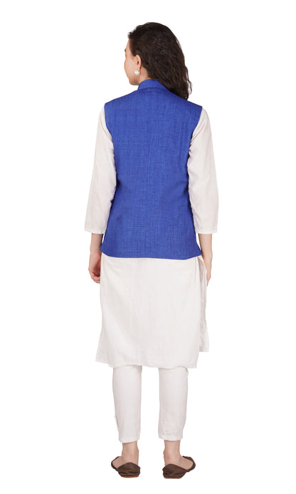 Vastraa Fusion Women's Solid Indian Ethnic Traditional Nehru Jacket/Waistcoat (VASTRAATS1419D)