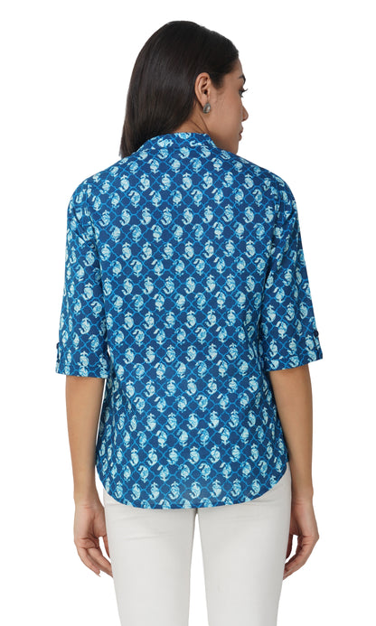 Vastraa Fusion" Cotton Block Printed Top for Girls/Women