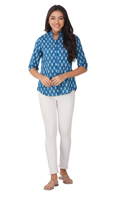 Vastraa Fusion" Cotton Block Printed Top for Girls/Women