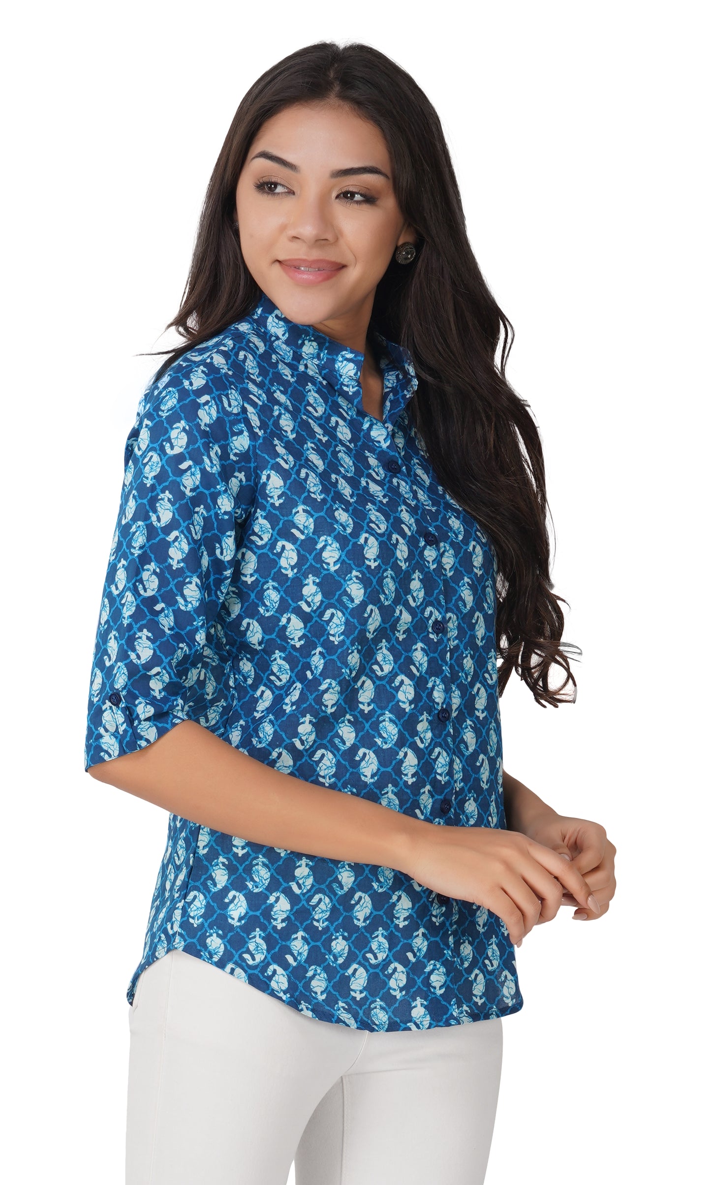 Vastraa Fusion" Cotton Block Printed Top for Girls/Women