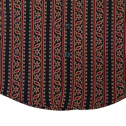 Vastraa Fusion Ikat Print Pure Cotton Spread Collar, Helf Sleeves, Button Shirt Casual Wear For Kid's