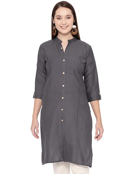 Vastraa Fusion Women's Cotton Solid Kurti