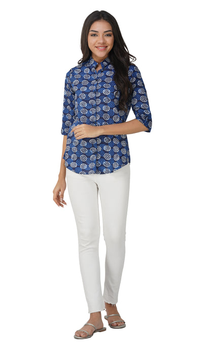 Vastraa Fusion" Cotton Block Printed Top for Girls/Women