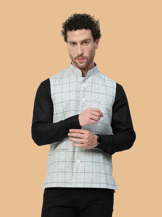 Vastraa Fusion Men's Traditional Woolen Nehru Jacket Modi Waistcoat