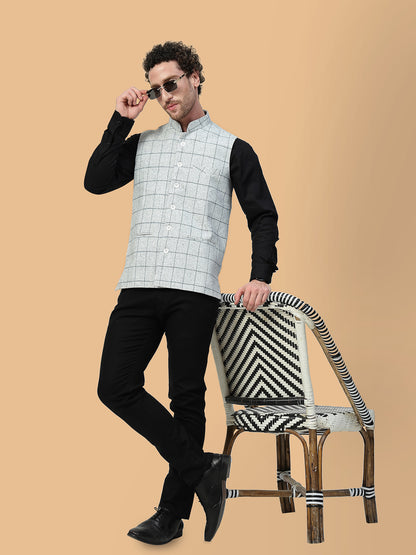 Vastraa Fusion Men's Traditional Woolen Nehru Jacket Modi Waistcoat