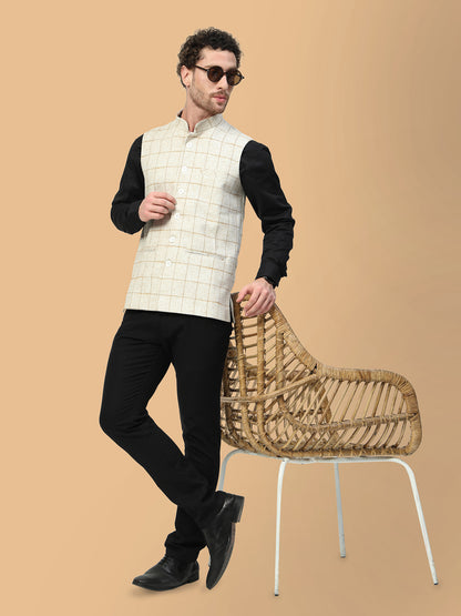 Vastraa Fusion Men's Traditional Woolen Nehru Jacket Modi Waistcoat