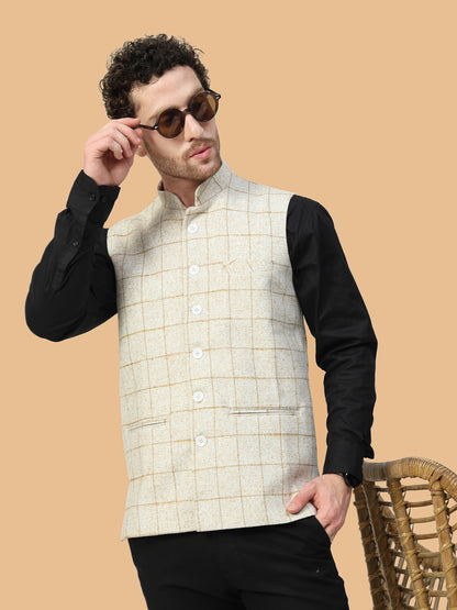Vastraa Fusion Men's Traditional Woolen Nehru Jacket Modi Waistcoat